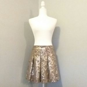MARK Pleated Metallic Gold Skirt